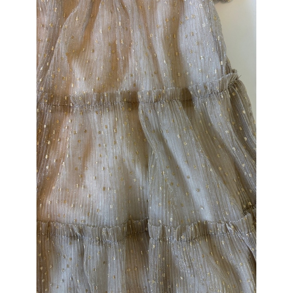 lilt Gold Dot Metallic Ruffle Dress 2T - Picture 4 of 5